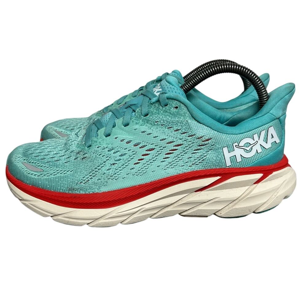HOKA ONE ONE Clifton 8 Women’s Size 7.5 B Aquarelle/Eggshell Blue Running Shoes